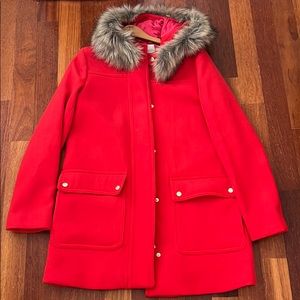 J. Crew Chateau Parka - red, size 6